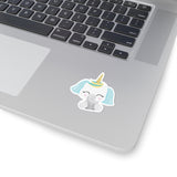 Unicorn - Blue Ear White Head (Sticker)