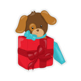 Dog - With Present (Sticker)