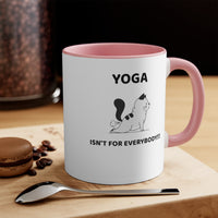 Yoga Isn't For Everybody Accent Mug, Cat Mug, Coffee Mug, Yoga Mug